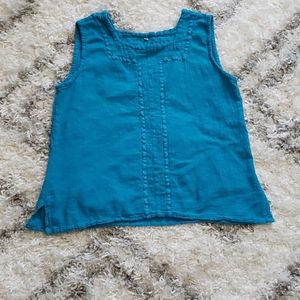 EG Turquoise linen blouse